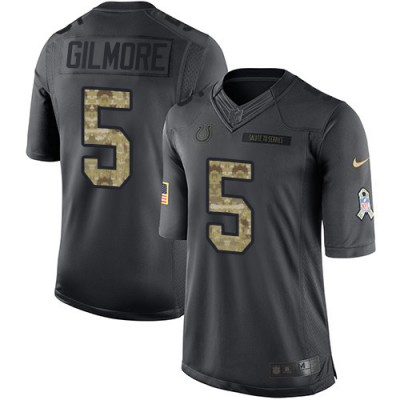 Nike Indianapolis Colts #5 Stephon Gilmore Black Men's Stitched NFL Limited 2016 Salute to Service Jersey Men's